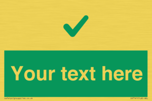 Custom green background, green tick sign